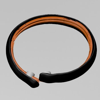 Final render of the wristband with with the circuit around the inside.
