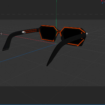 3d model of sunglasses with the circuit showing