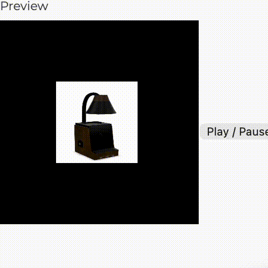 When the user clicks, the animation starts along with the music It stops when the user stops clicks the play/pause button. If the user clicks pause when the cube is spinning at a fast rate, the cube will stop at that point and not reset to the original position or part of the song. This showed me that I could make the animation and music interactive in other ways.