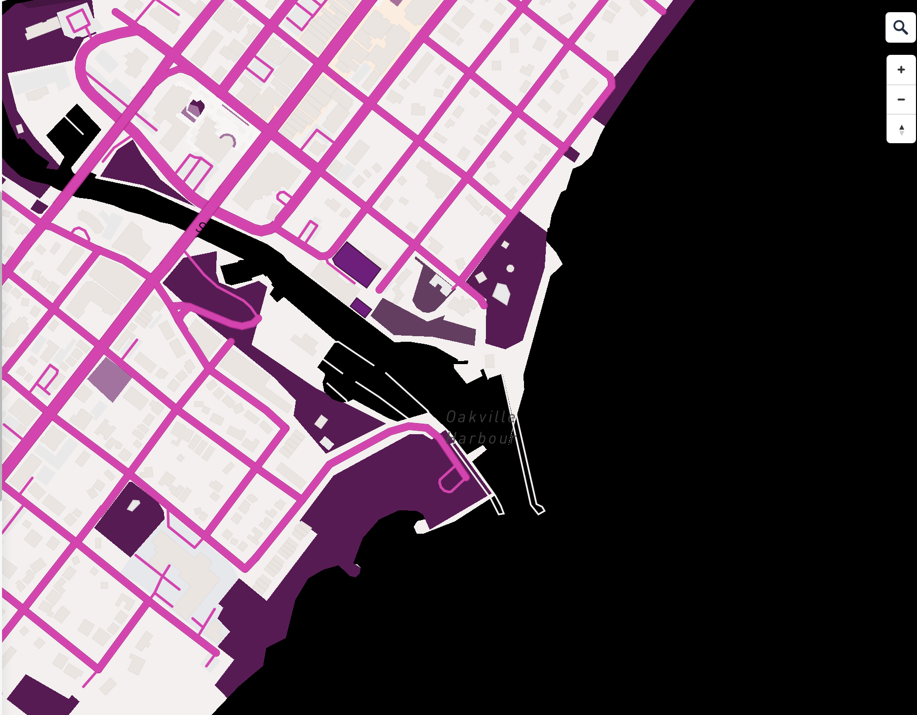 Map with pink highlights